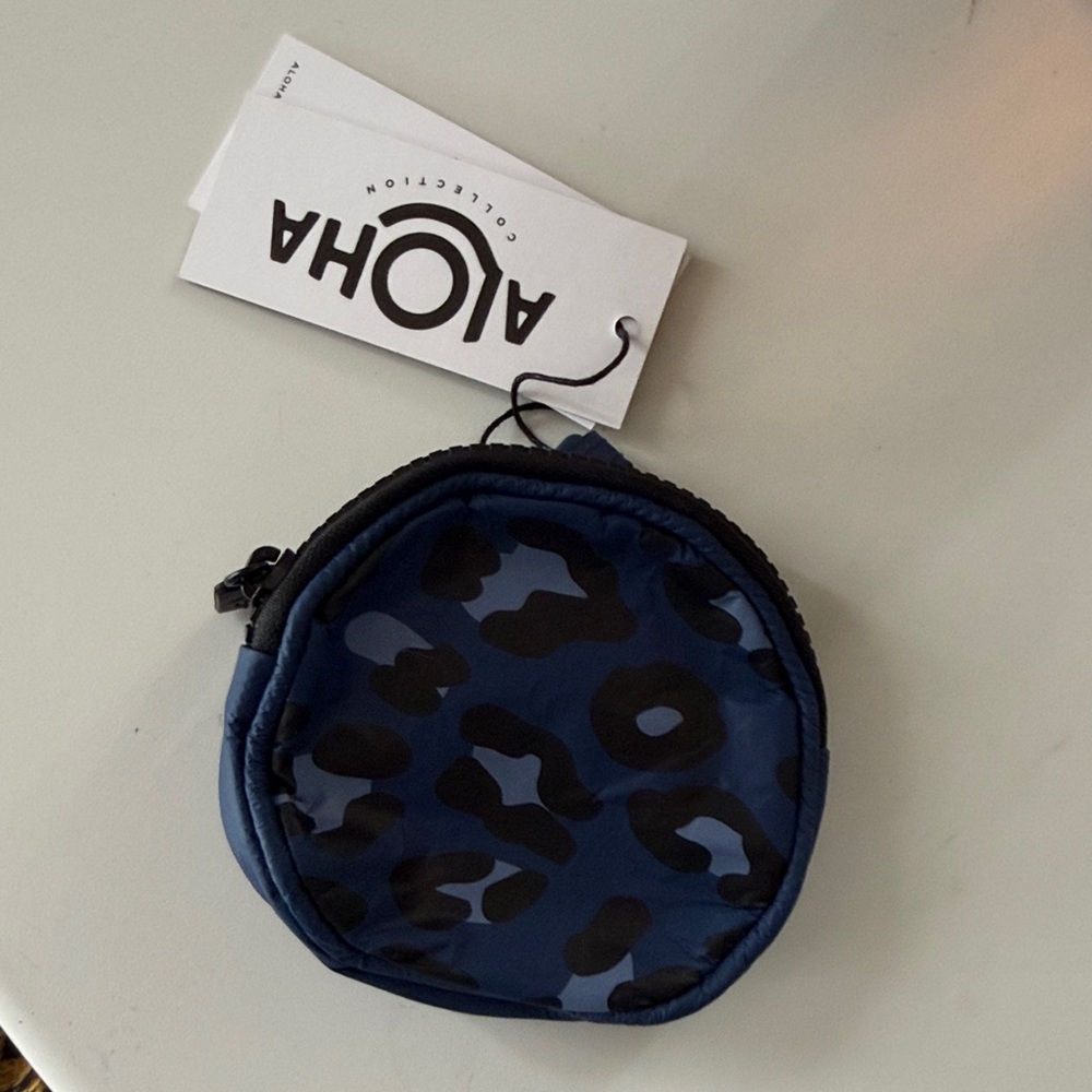 ALOHA Collection Navy and Black Leopard Pouch